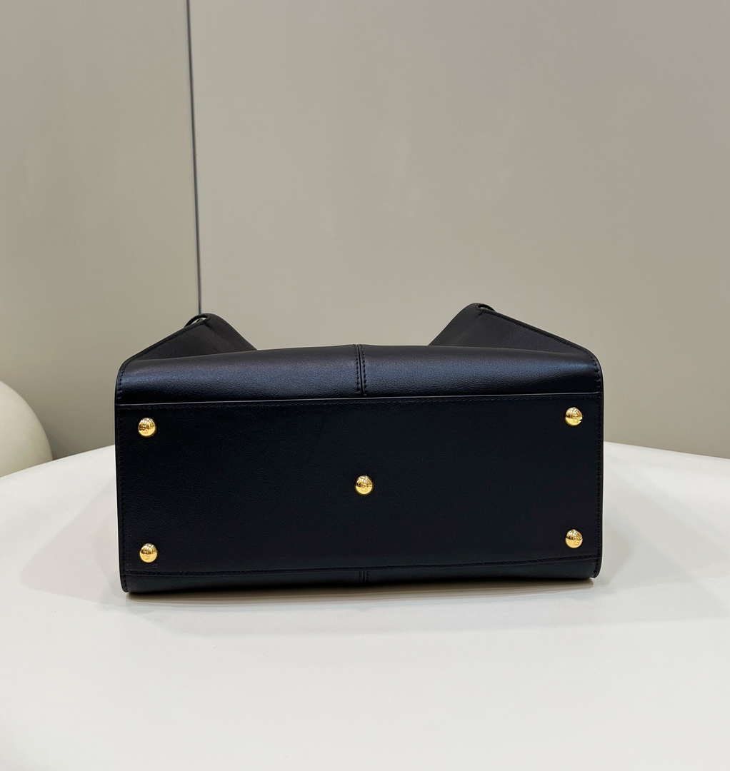 Fendi 8BN310 Peekaboo Soft Medium Black leather bag 304S