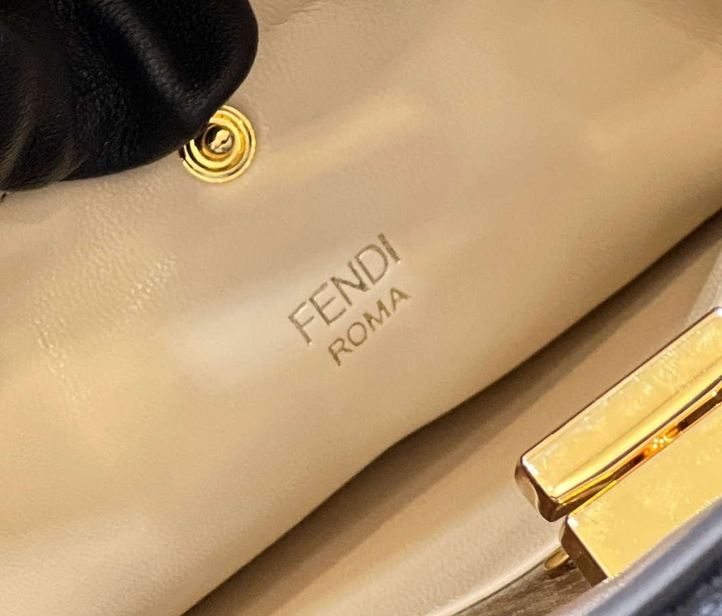 Fendi 8BN310 Peekaboo Soft Medium Black leather bag 304S