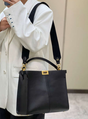 Fendi 8BN310 Peekaboo Soft Medium Black leather bag 304S - Default Title - View 10