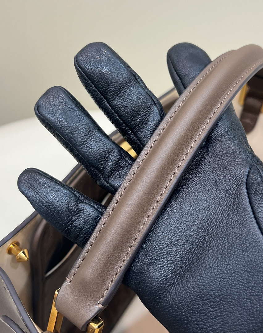 Fendi 8BN310 Peekaboo Soft Medium Dark Brown leather bag 304S