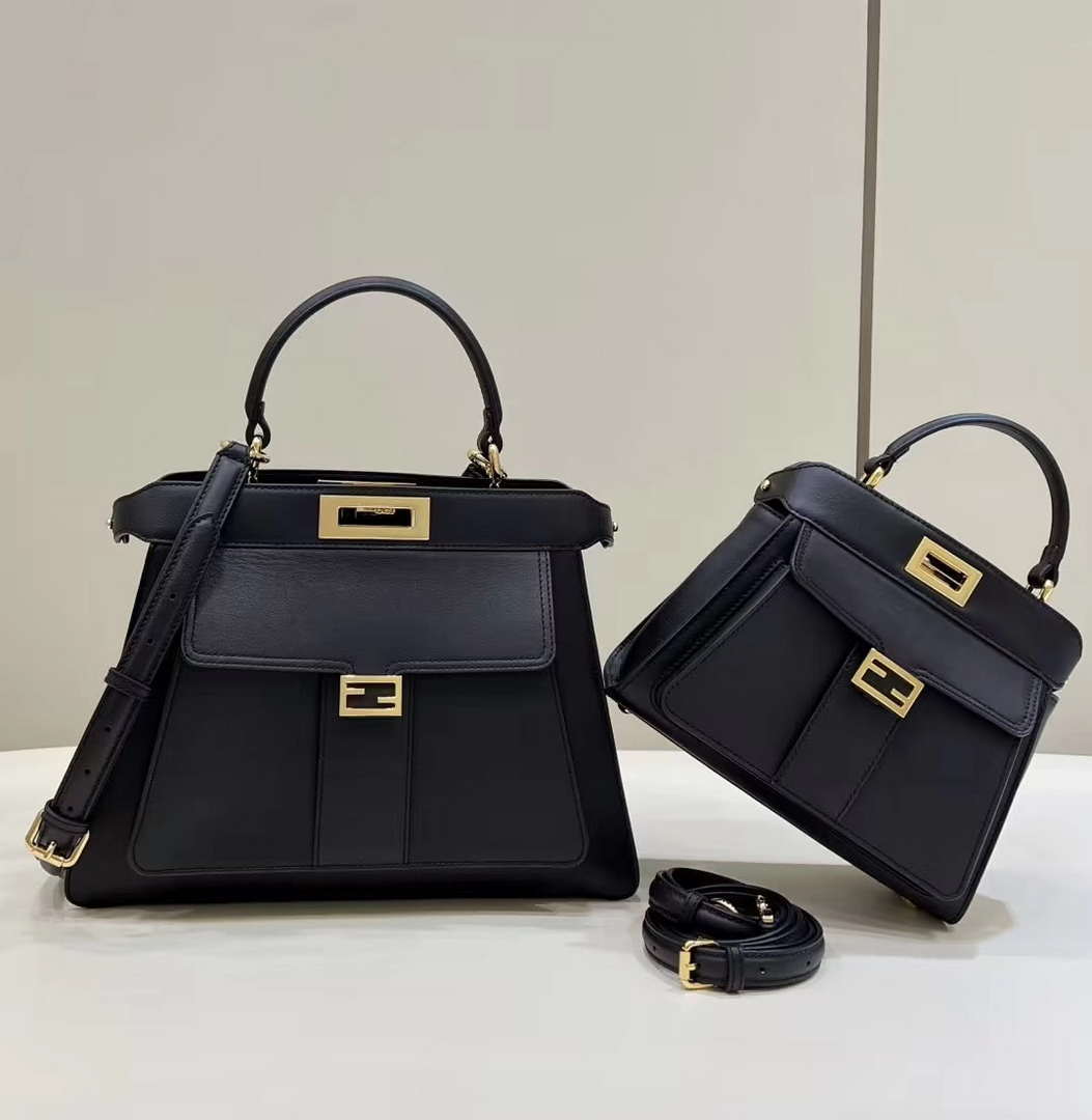 Fendi 8BN321 Peekaboo Iseeu Medium Black Leather Bag 8596L - Default Title - View 2