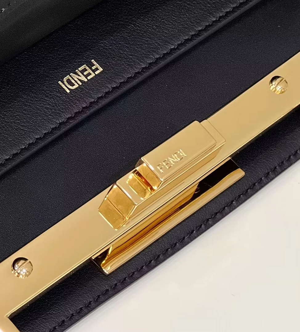 Fendi 8BN321 Peekaboo Iseeu Medium Black Leather Bag 8596L - Default Title - View 7
