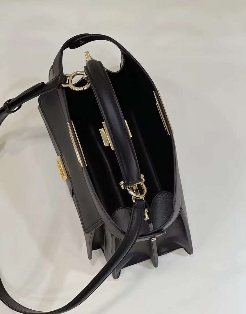 Fendi 8BN321 Peekaboo Iseeu Medium Black Leather Bag 8596L