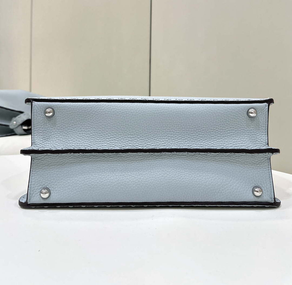 Fendi 8BN321 Peekaboo ISeeU Medium Light blue Selleria bag with 646 hand-sewn topstitches 80133