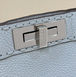 Fendi 8BN321 Peekaboo ISeeU Medium Light blue Selleria bag with 646 hand-sewn topstitches 80133 - Default Title - View 5