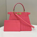 Fendi 8BN321 Peekaboo ISeeU Medium Pink interlace leather bag 80138L - Default Title - View 1