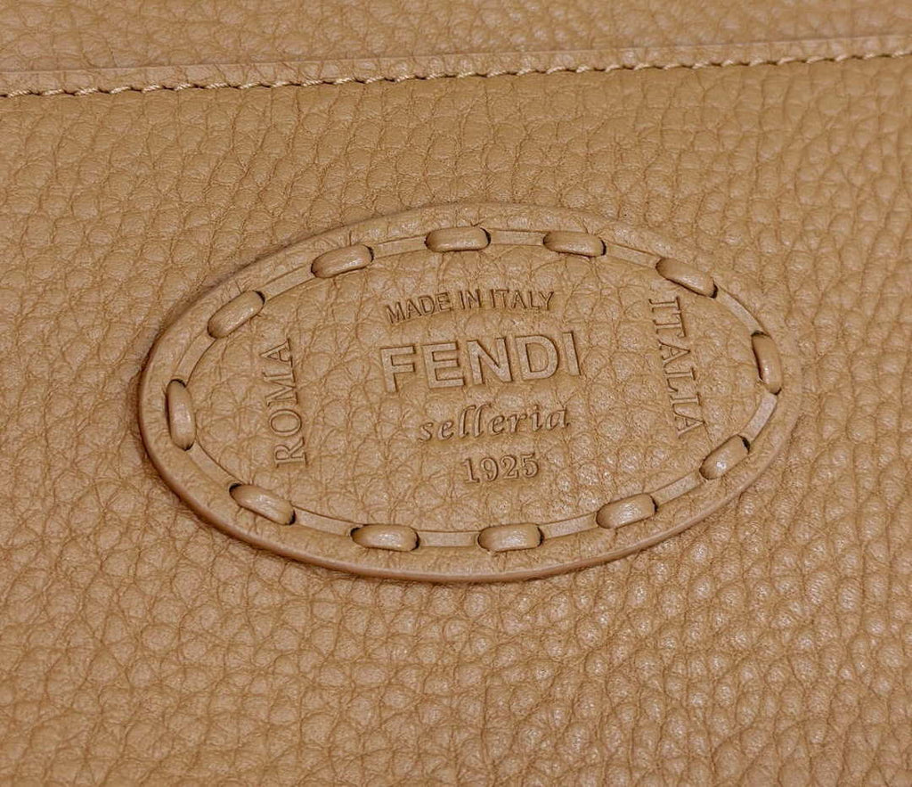 Fendi 8BN321 Peekaboo ISeeU Medium Tan Selleria bag with 646 hand-sewn topstitches 80133
