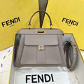 Fendi 8BN321 Peekaboo Iseeu Medium Gray Leather Bag 8596L - Default Title - View 1