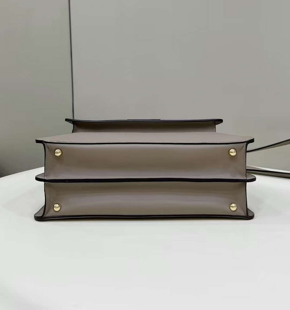 Fendi 8BN321 Peekaboo Iseeu Medium Gray Leather Bag 8596L