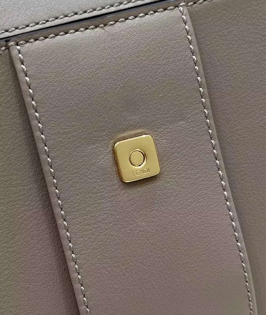 Fendi 8BN321 Peekaboo Iseeu Medium Gray Leather Bag 8596L