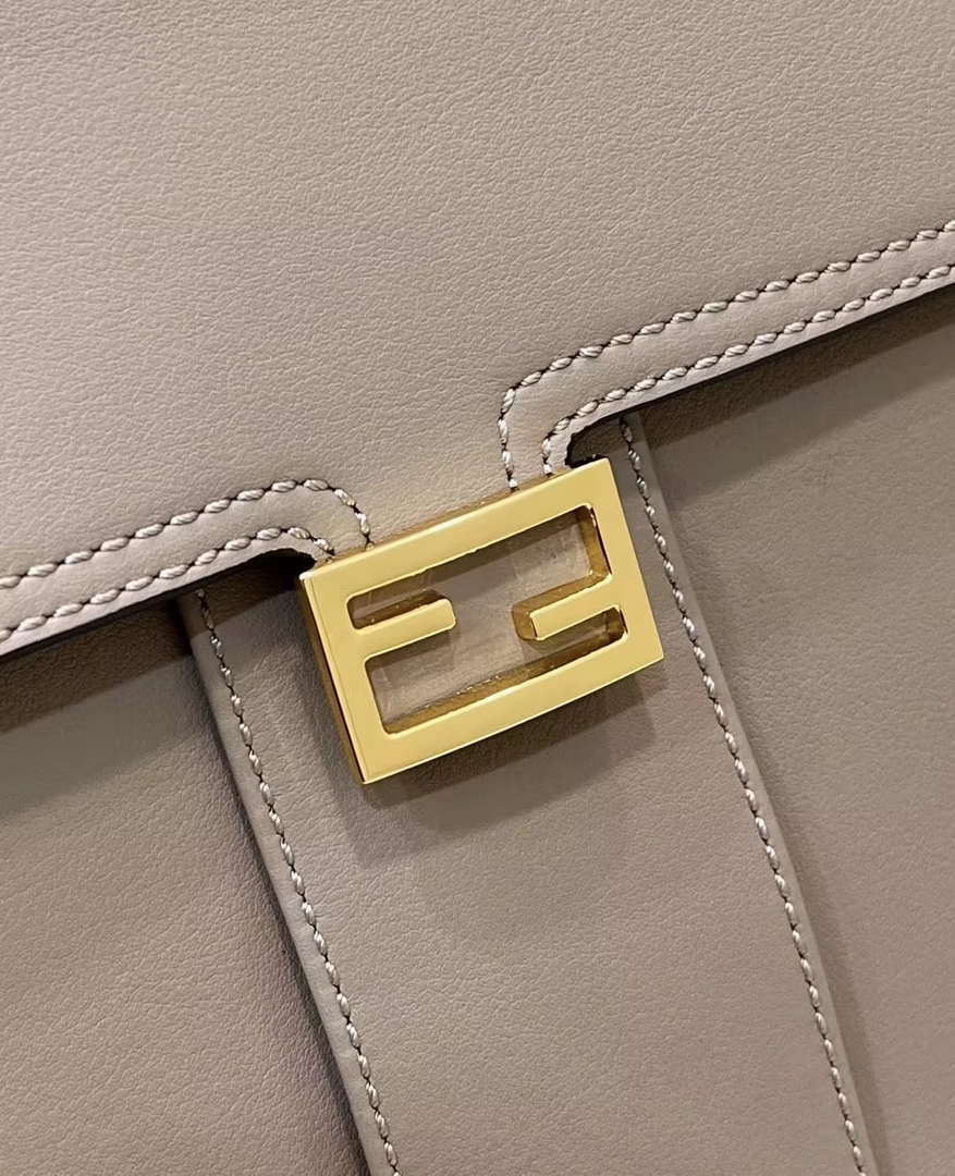 Fendi 8BN321 Peekaboo Iseeu Medium Gray Leather Bag 8596L