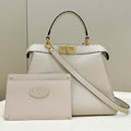 Fendi 8BN321 Peekaboo ISeeU Medium White Selleria bag with 646 hand-sewn topstitches 80133 - Default Title - View 1