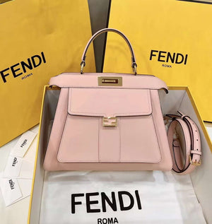 Fendi 8BN321 Peekaboo Iseeu Medium Pink Leather Bag 8596L - Default Title - View 3