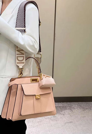 Fendi 8BN321 Peekaboo Iseeu Medium Pink Leather Bag 8596L - Default Title - View 4