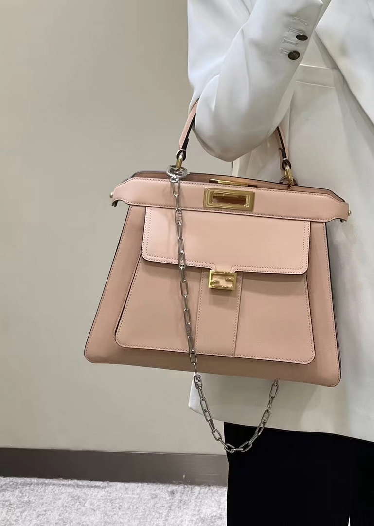 Fendi 8BN321 Peekaboo Iseeu Medium Pink Leather Bag 8596L - Default Title - View 1