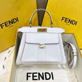 Fendi 8BN321 Peekaboo Iseeu Medium White Leather Bag 8596L - Default Title - View 1