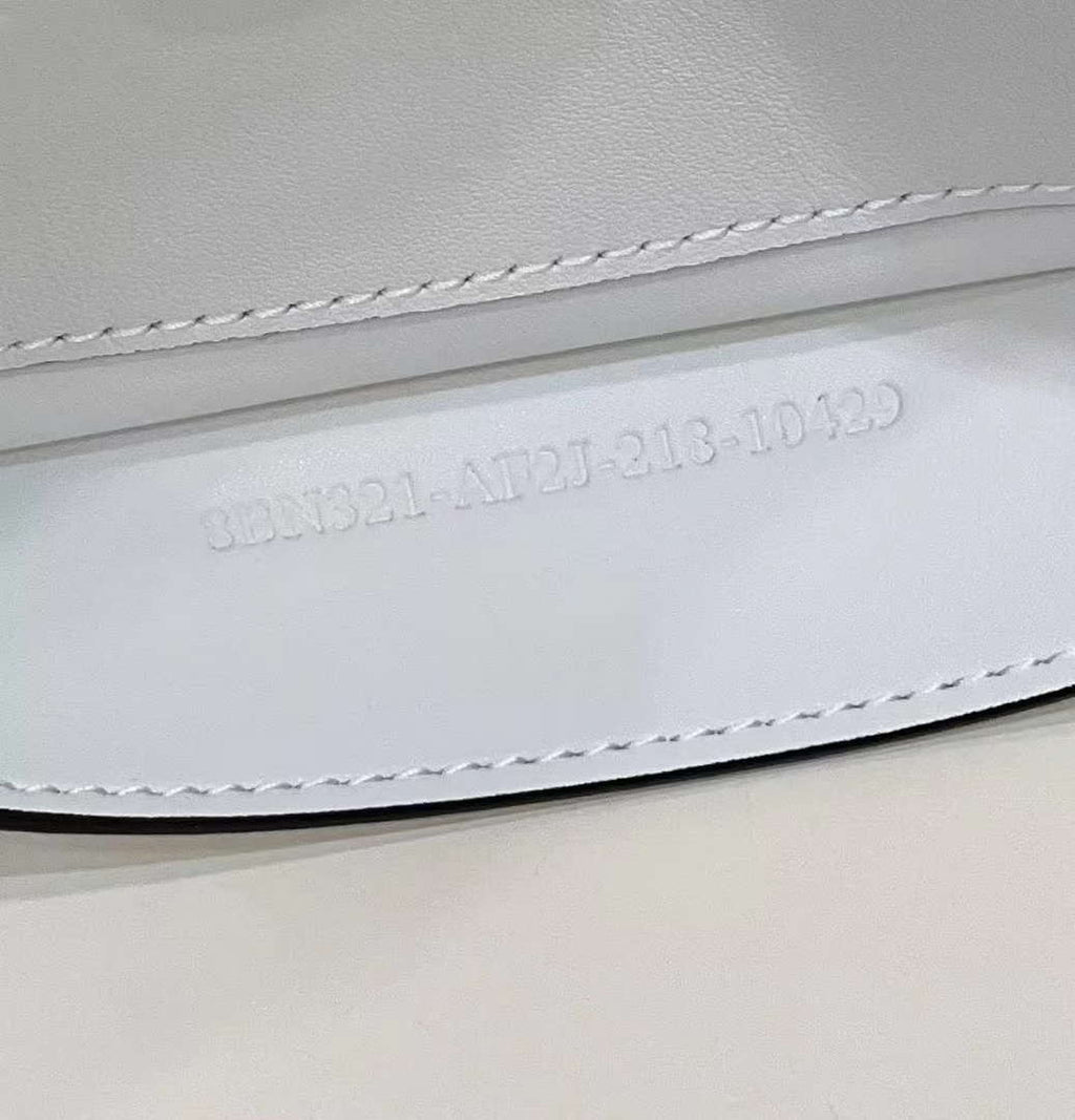 Fendi 8BN321 Peekaboo Iseeu Medium White Leather Bag 8596L
