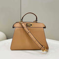 Fendi 8BN327 Peekaboo ISeeU Small Apricot leather bag - Default Title - View 1