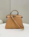 Fendi 8BN327 Peekaboo ISeeU Small Apricot leather bag