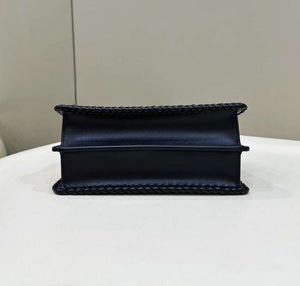 Fendi 8BN327 Peekaboo ISeeU Small Black interlace leather bag 80138M - Default Title - View 4