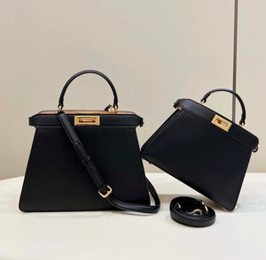 Fendi 8BN327 Peekaboo ISeeU Small Black leather bag - Default Title - View 2