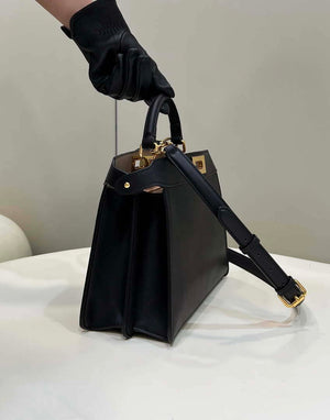 Fendi 8BN327 Peekaboo ISeeU Small Black leather bag - Default Title - View 3