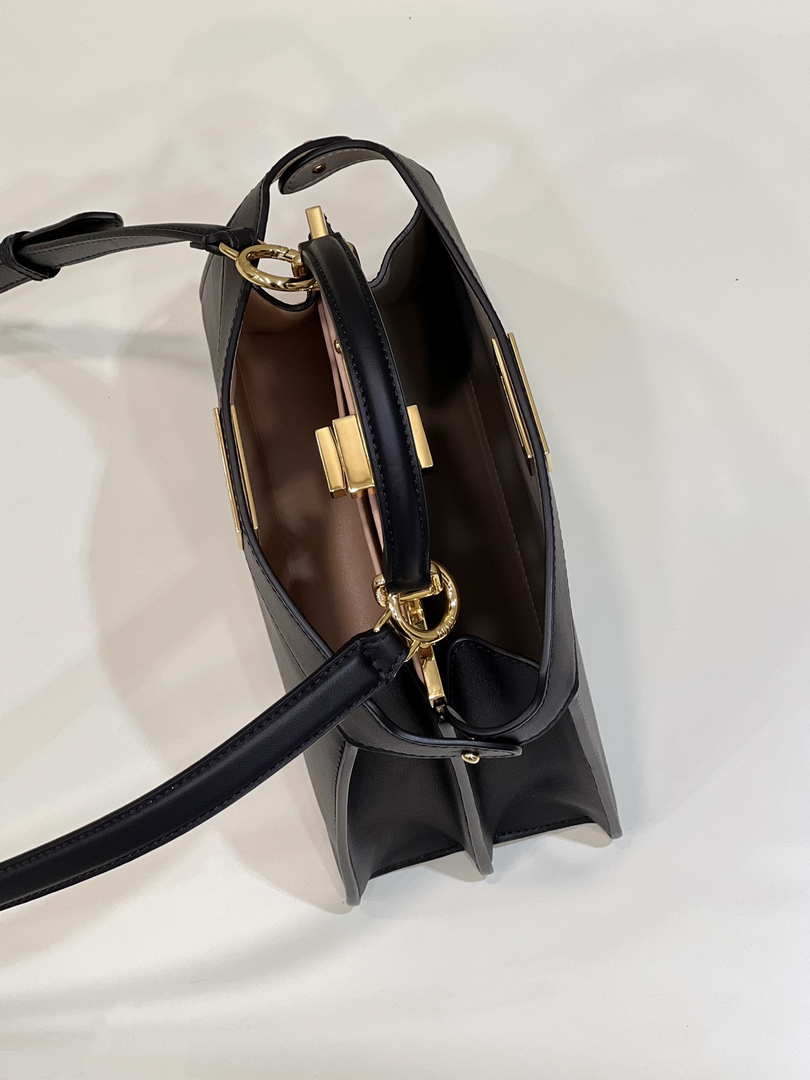 Fendi 8BN327 Peekaboo ISeeU Small Black leather bag - Default Title - View 9