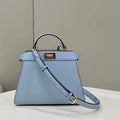 Fendi 8BN327 Peekaboo ISeeU Small Blue leather bag - Default Title - View 1