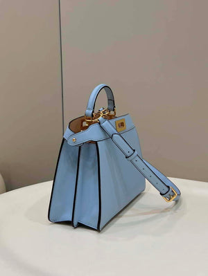Fendi 8BN327 Peekaboo ISeeU Small Blue leather bag - Default Title - View 2