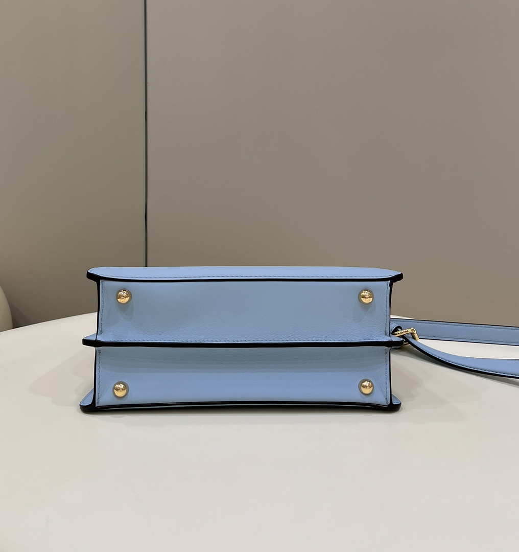 Fendi 8BN327 Peekaboo ISeeU Small Blue leather bag - Default Title - View 4