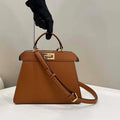 Fendi 8BN327 Peekaboo ISeeU Small Brown leather bag - Default Title - View 1
