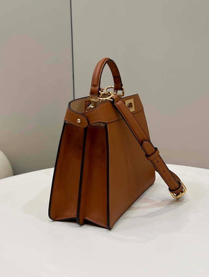 Fendi 8BN327 Peekaboo ISeeU Small Brown leather bag - Default Title - View 2