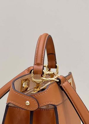 Fendi 8BN327 Peekaboo ISeeU Small Brown leather bag - Default Title - View 3