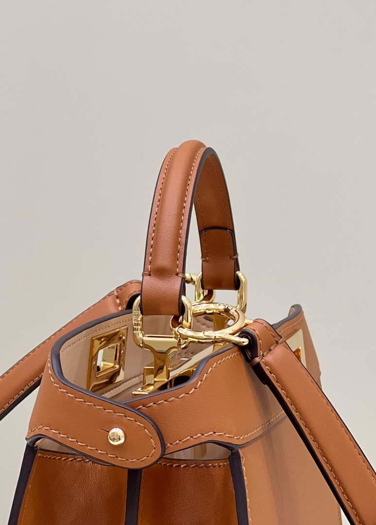 Fendi 8BN327 Peekaboo ISeeU Small Brown leather bag - Default Title - View 3