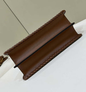 Fendi 8BN327 Peekaboo ISeeU Small Caramel  interlace leather bag 80138M - Default Title - View 4