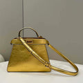 Fendi 8BN327 Peekaboo ISeeU Small Gold leather bag - Default Title - View 1