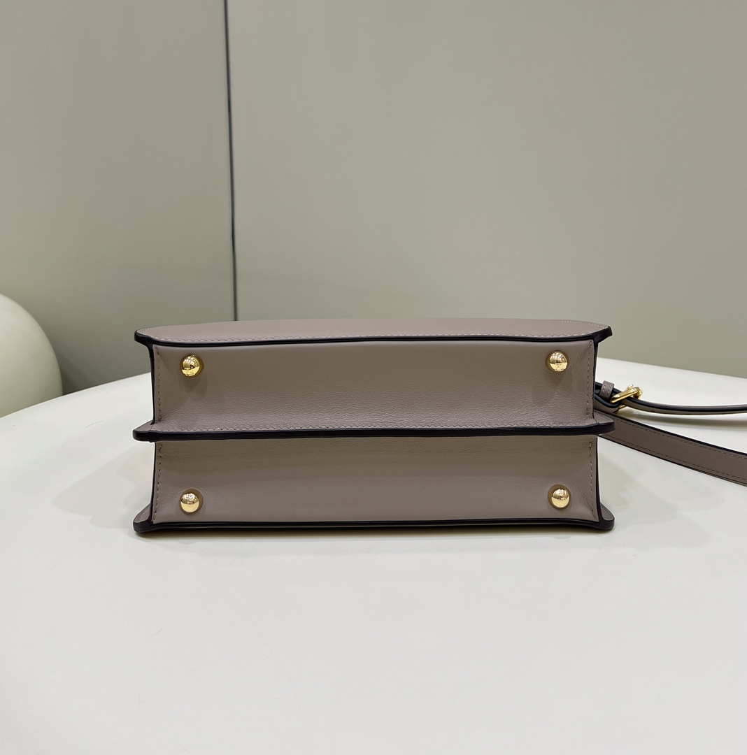 Fendi 8BN327 Peekaboo ISeeU Small Gray leather bag