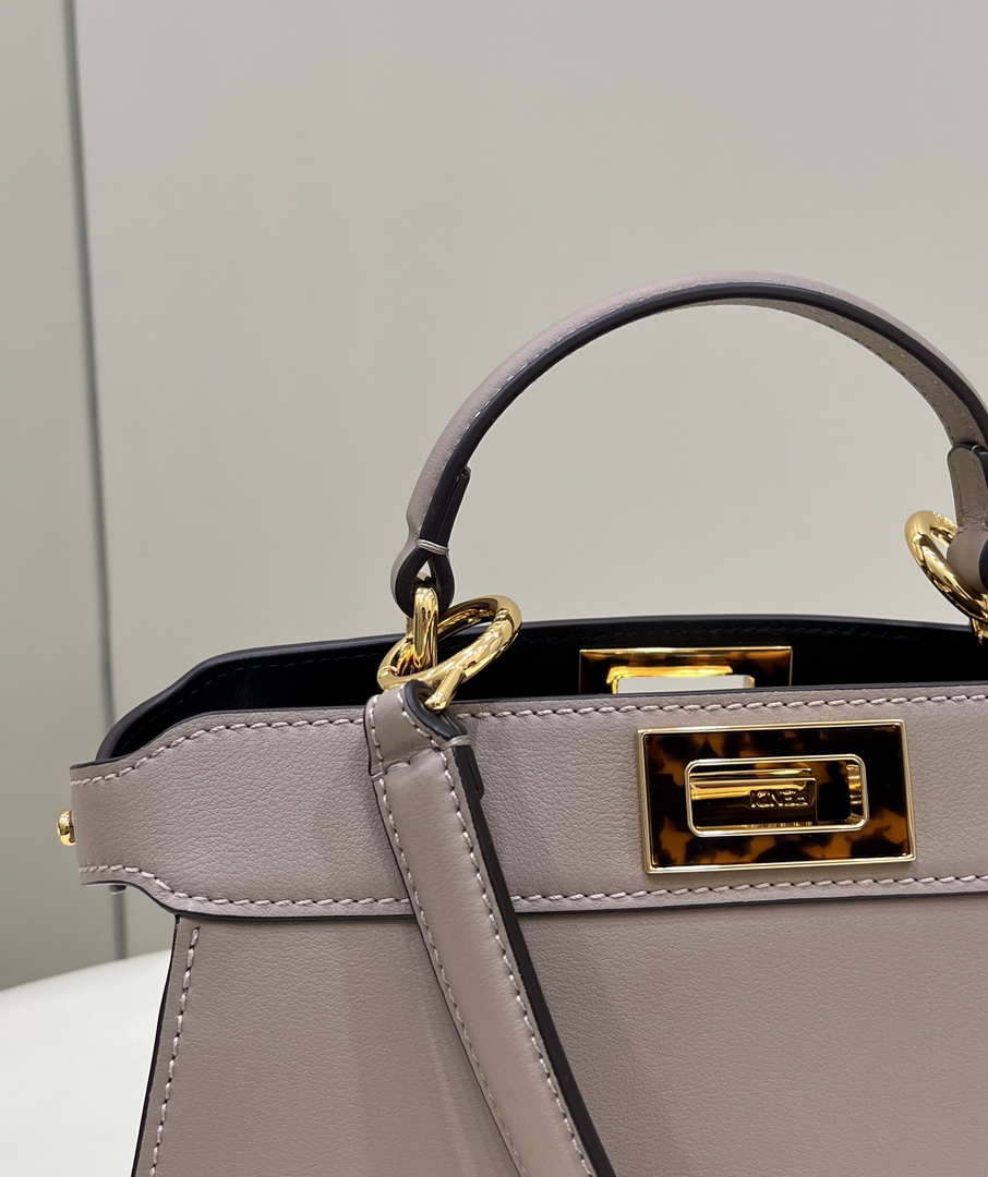 Fendi 8BN327 Peekaboo ISeeU Small Gray leather bag
