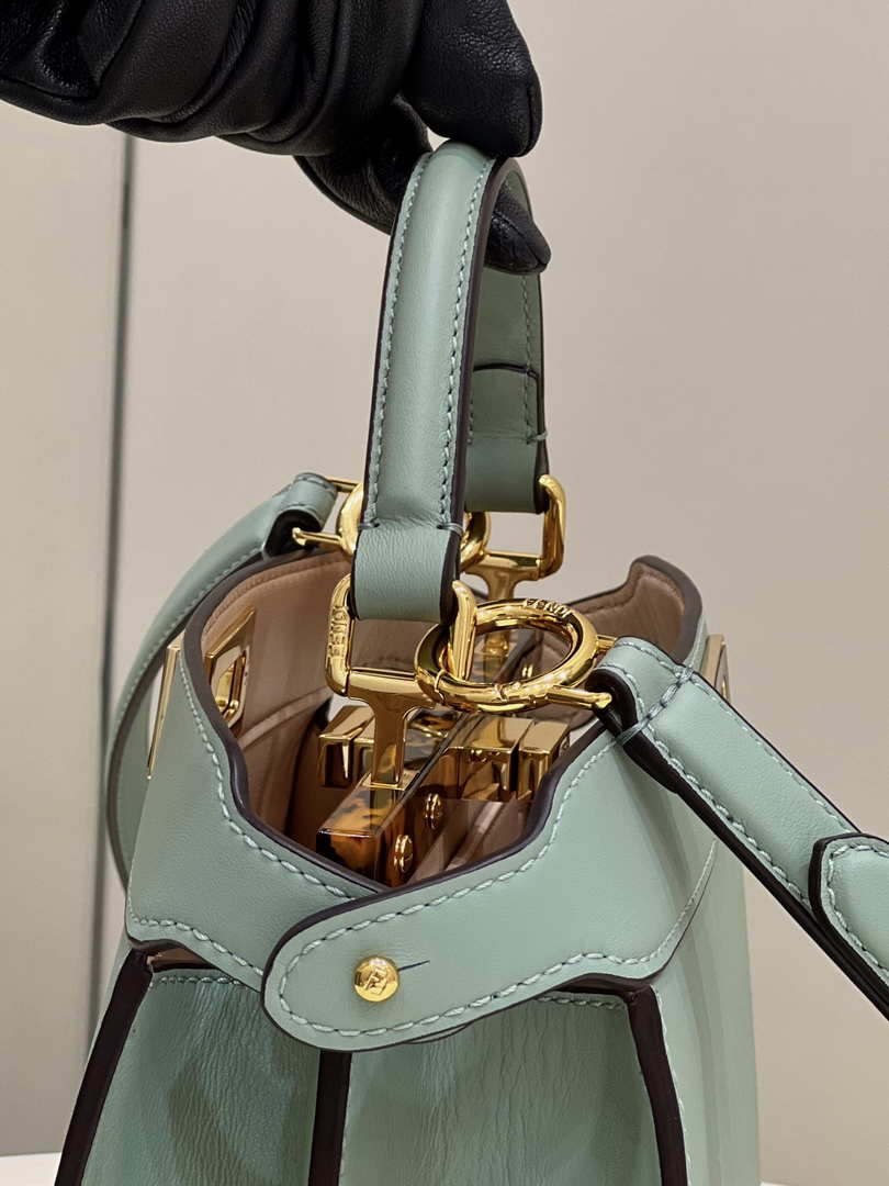 Fendi 8BN327 Peekaboo ISeeU Small Green leather bag - Default Title - View 2