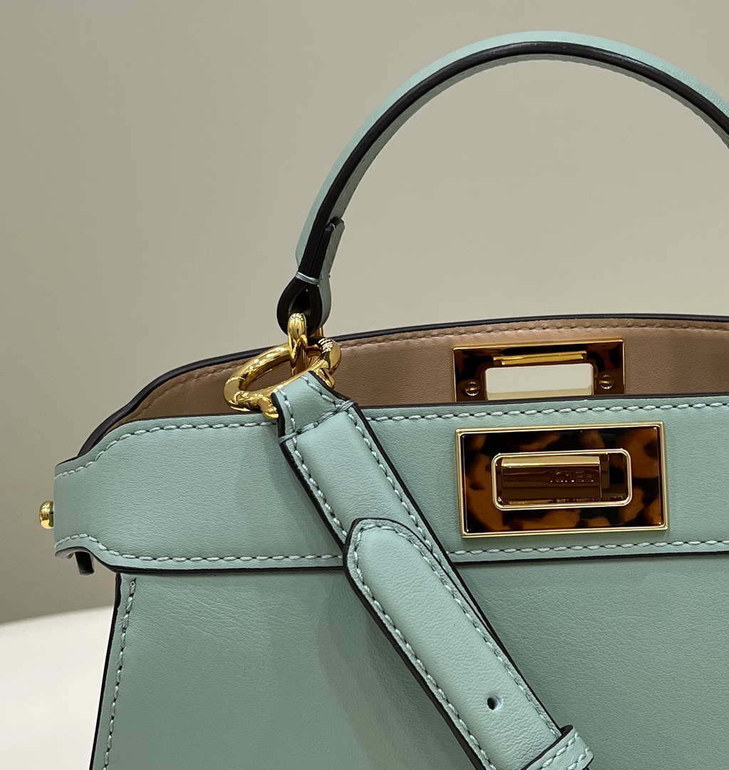 Fendi 8BN327 Peekaboo ISeeU Small Green leather bag - Default Title - View 3