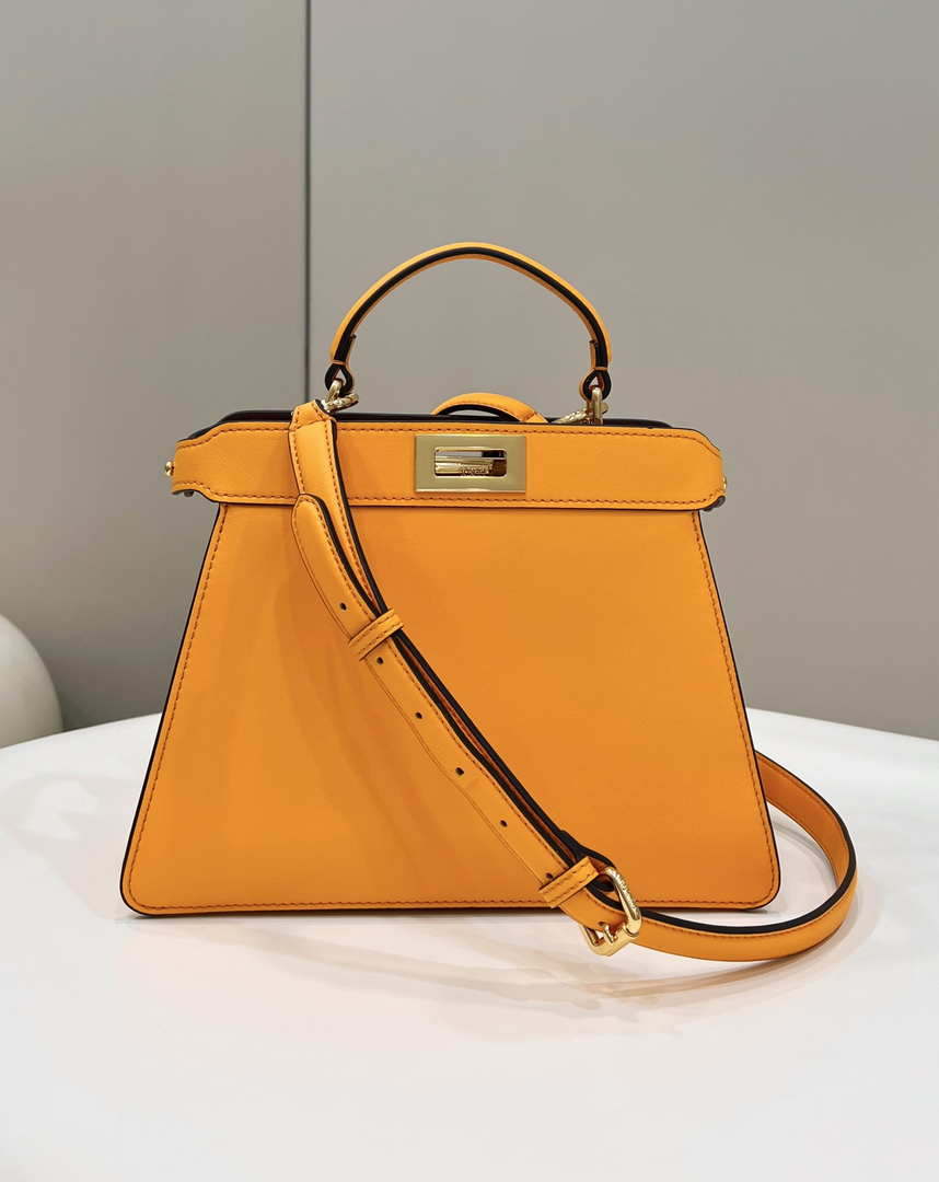 Fendi 8BN327 Peekaboo ISeeU Small Orange leather bag - Default Title - View 1