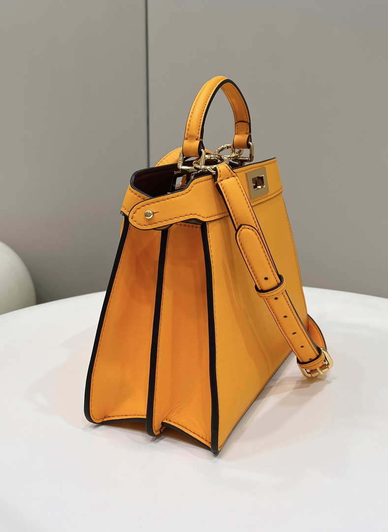 Fendi 8BN327 Peekaboo ISeeU Small Orange leather bag - Default Title - View 2