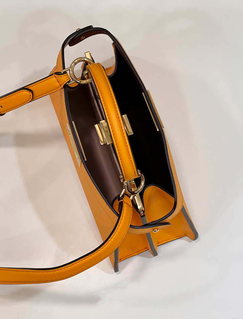 Fendi 8BN327 Peekaboo ISeeU Small Orange leather bag - Default Title - View 9
