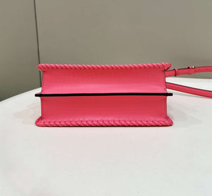 Fendi 8BN327 Peekaboo ISeeU Small Pink interlace leather bag 80138M - Default Title - View 7