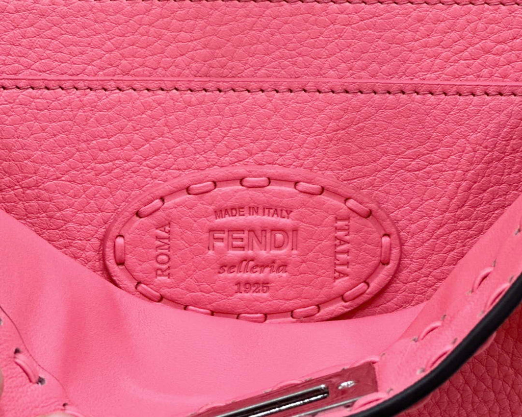 Fendi 8BN327 Peekaboo ISeeU Small Pink Selleria bag with 556 hand-sewn topstitches 80133Am