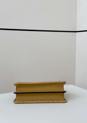 Fendi 8BN327 Peekaboo ISeeU Small Sand leather and interlaced fibre bag 80169M - Default Title - View 3