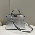 Fendi 8BN327 Peekaboo ISeeU Small Silver leather bag - Default Title - View 1