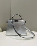 Fendi 8BN327 Peekaboo ISeeU Small Silver leather bag