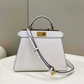 Fendi 8BN327 Peekaboo ISeeU Small White leather bag - Default Title - View 1
