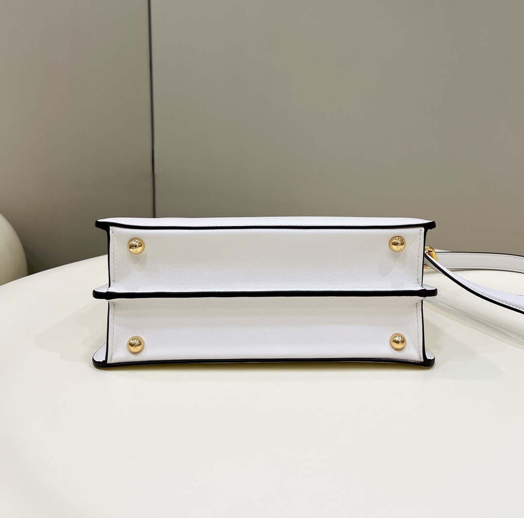 Fendi 8BN327 Peekaboo ISeeU Small White leather bag
